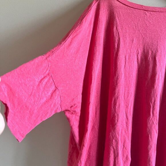 Eileen Fisher Pink V Neck High Low Organic Cotton - Picture 5 of 5